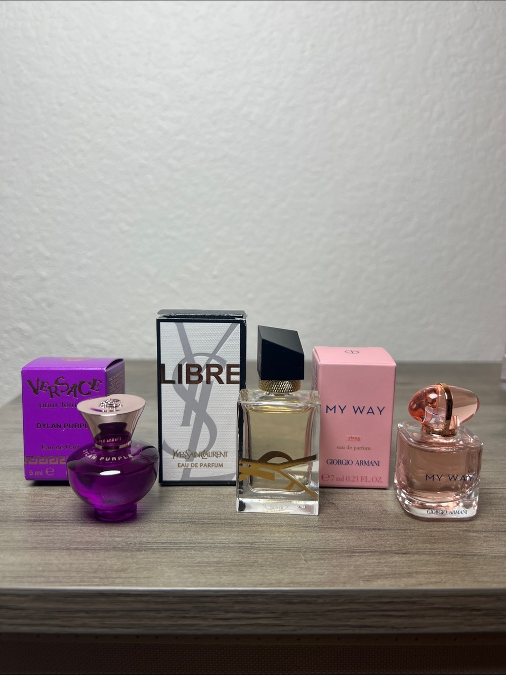 Versace Dylan Purple, YSL Libre, Giorgio My Way Ylang Perfume Minis